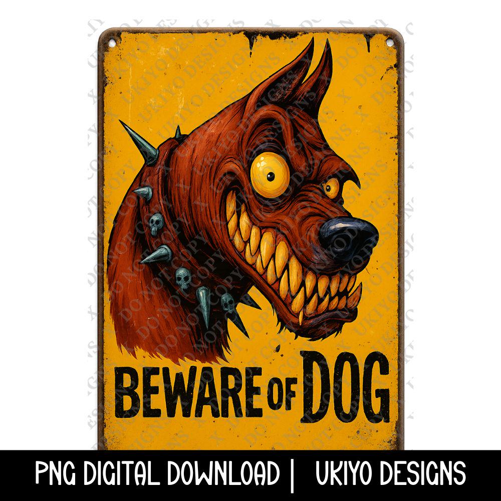 Dog Warning Sign PNG Bundle | Funny and Scary Dog Fence Signs for