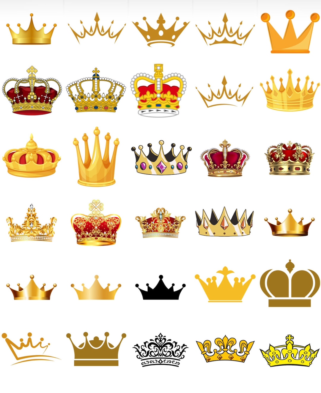 85 Images: Crown, Royalty, Clipart/png ONLY Bundle, Digital Download ...