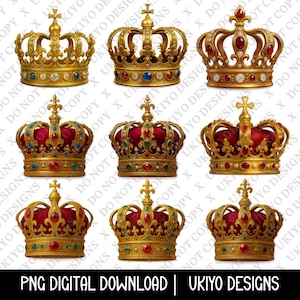 3d Gold Crown, Royalty, Queen, King, Rich, Luxury, Elegant, Majestic, Regal PNG ONLY| Printable| Sublimation| Instant Digital Download