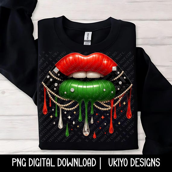 black red and green lips graphi c Juneteenth Dripping PNG, Pearl Lip Art, Melanin Pride Digital Download, Bling Afrocentric Sublimation Clipart Design Tribal Lips Png | Afrocentric