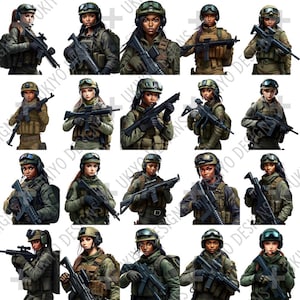 Female soldier, Military Woman, Military Girl, combat, girl, strong woman PNG ONLY| Printable Clipart| Sublimation| Instant Digital Download