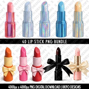 40 Lipstick PNG Bundle, Digital Lipstick Clipart, Lip Gloss Sublimation, Makeup Aesthetic PNG, Beauty Supply Download Art, Girly, Cosmetics