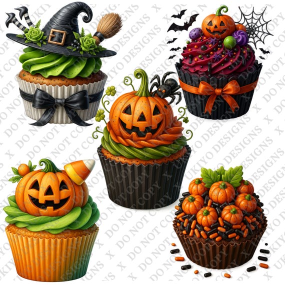 ハロウィンカップケーキPNG画像25枚｜不気味で可愛いハロウィンカップ