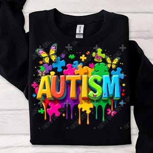 Autismebewustzijn, Neurodiversity Pride, Unique Minds, ALLEEN, PNG | Afdrukbare kunst | Clipart | Sublimatie | Direct downloaden | Digitaal 8"