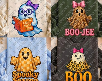 15 Ghost PNG Bundle | Cute Halloween Ghost Clipart | Boo Boujee Spooky Season Sublimation PNGs | Digital Download Funny Ghost Graphics