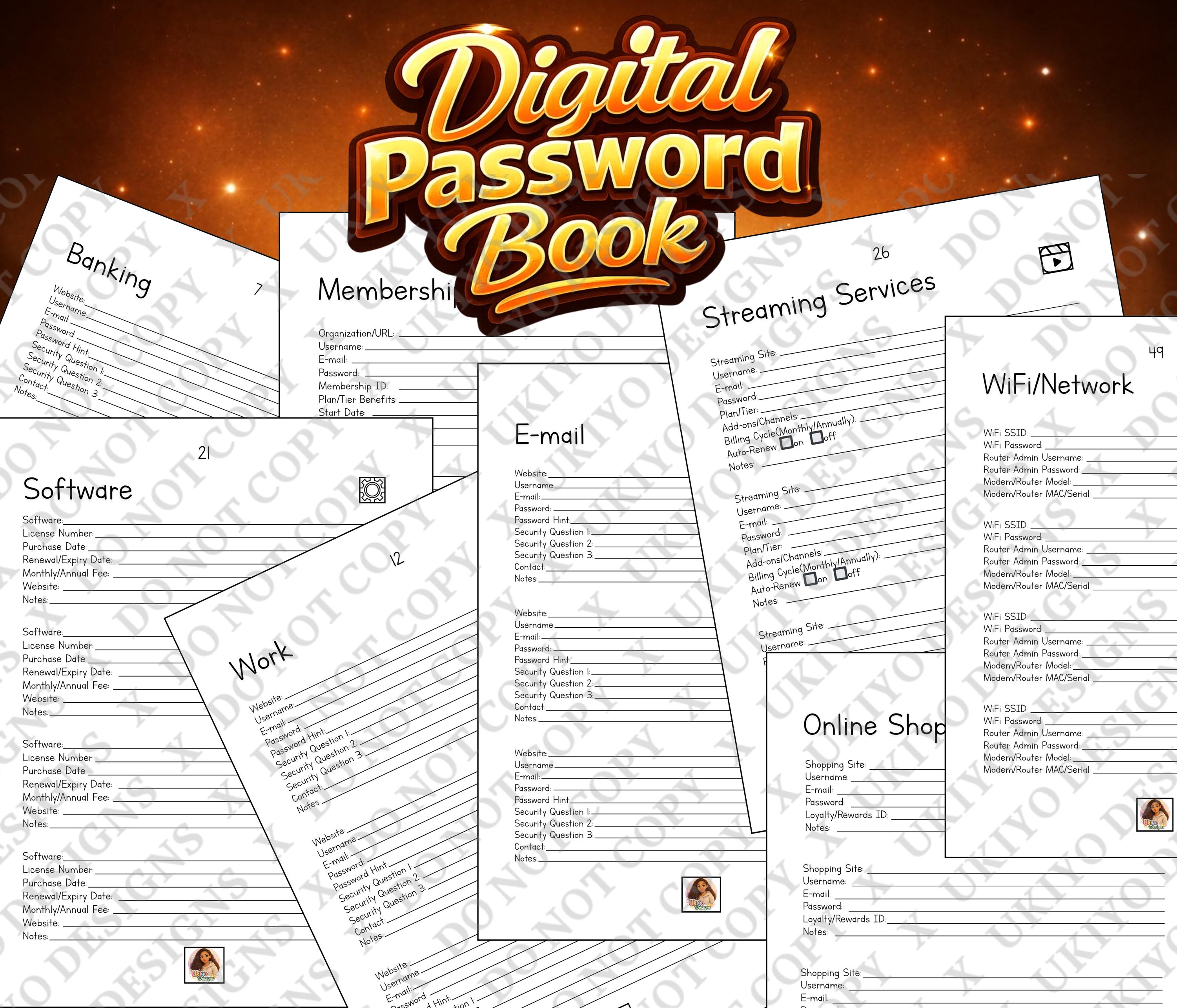 I Can’t Remember My Password Book, Login Tracker (digital PDF) | 8x10 ...