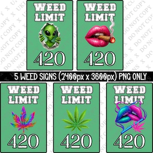 Limite de Erva 420 PNG Lábios de Maconha Engraçados Fumando Blunt Arte de Folha Alienígena Amante de Cannabis PNG Design para Sublimação Download Digital Alto [5]