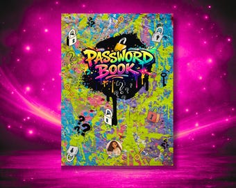 Graffiti Password Book, Login Tracker (Digital PDF) | 8x10’’