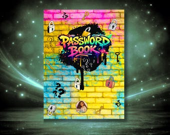 Graffiti Password Book, Login Tracker (Digital PDF) | 8x10’’