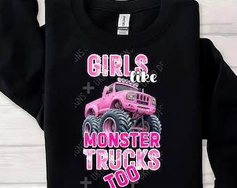Girls Pink Monster Truck PNG, Girl Power Clipart (Digital Download)