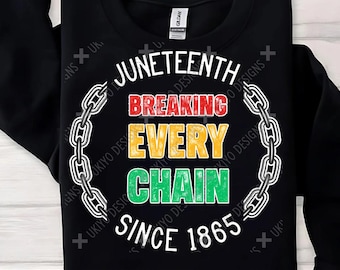 Juneteenth, Black Independence Day, 1865, Att bryta varje kedja ENDAST PNG | Utskrivbar clipart | Sublimering | Direkt digital nedladdning [9]