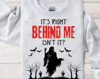 Spooky Halloween Ghost PNG Bundle, 'It's Right Behind Me' Clipart (Digital Download)