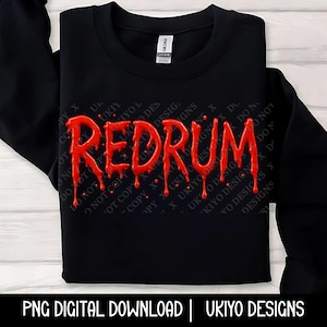 Redrum PNG, diseño de sublimación de película de terror (descarga digital)