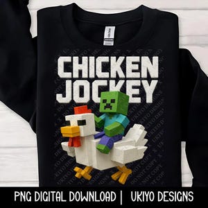 Pollo fantino, arte divertente con animali, umorismo da fattoria, pollo da cavalcare, pollo dei cartoni animati SOLO PNG/Stampabile/Sublimazione/Download digitale istantaneo