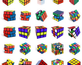 Rubik's Cube, retro game art, colorful cube, 80s toy graphics, vintage PNG ONLY| Printable Clipart| Sublimation| Instant Digital Download