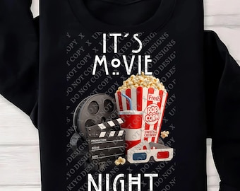 5 Movie Night PNG Bundle | Popcorn Movie Ticket Clipart | Film Reel Movie Night PNG | Digital Download for Movie Night Crafts