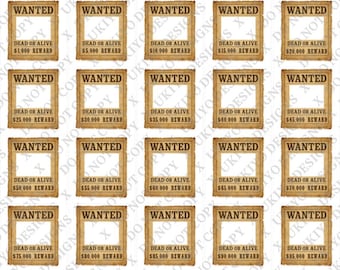 Steckbrief, Wild-West-Vorlagen, rustikale Vintage-Poster, Outlaw, NUR Western PNG| Druckbar | Sublimation | Sofortiger digitaler Download