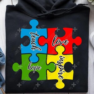 Autismebewustzijn, Neurodiversity Pride, Unique Minds, ALLEEN, PNG | Afdrukbare kunst | Clipart | Sublimatie | Direct downloaden | Digitaal 4