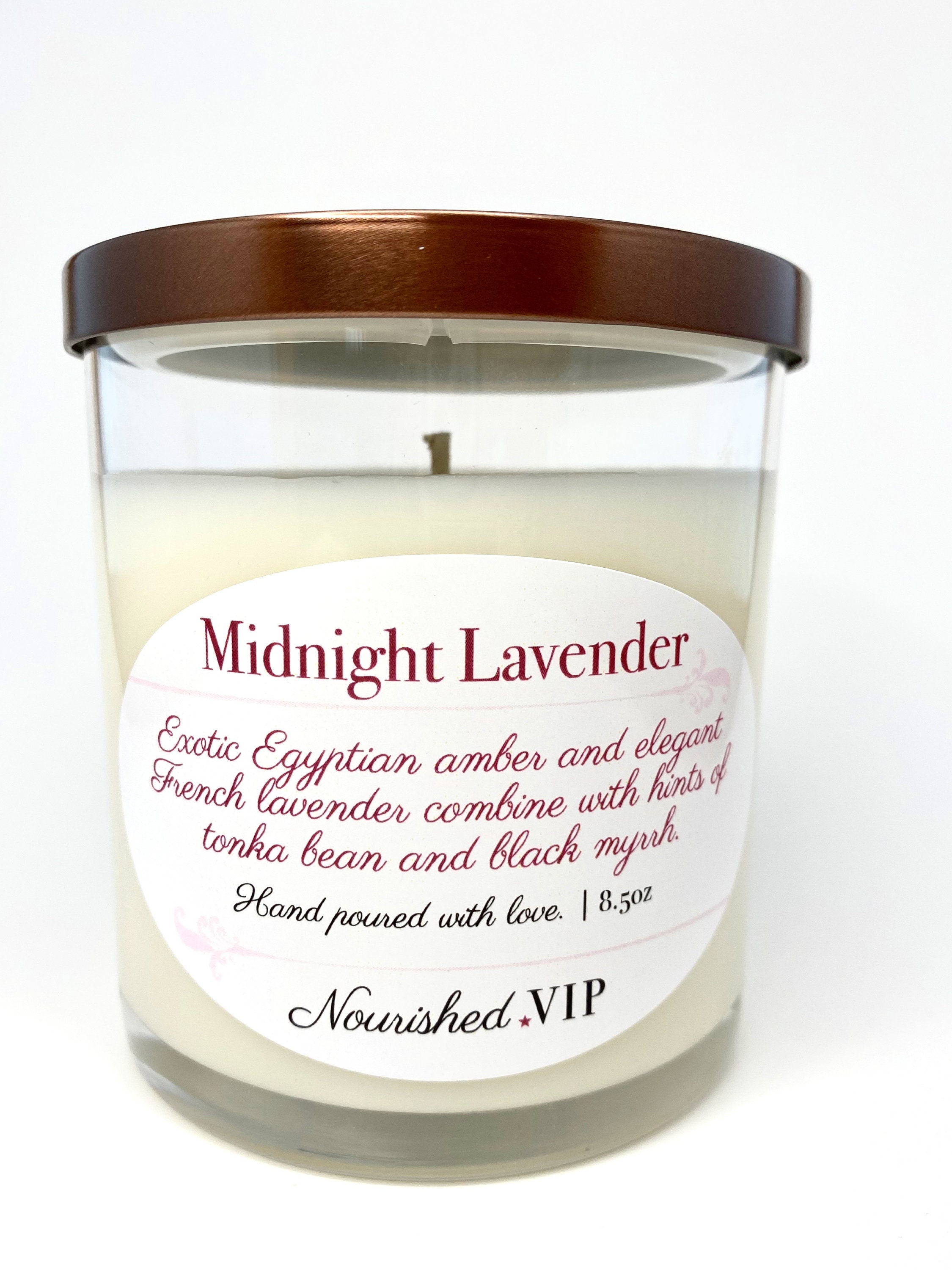 Midnight Lavender smells like Egyptian amber and French lavender. This