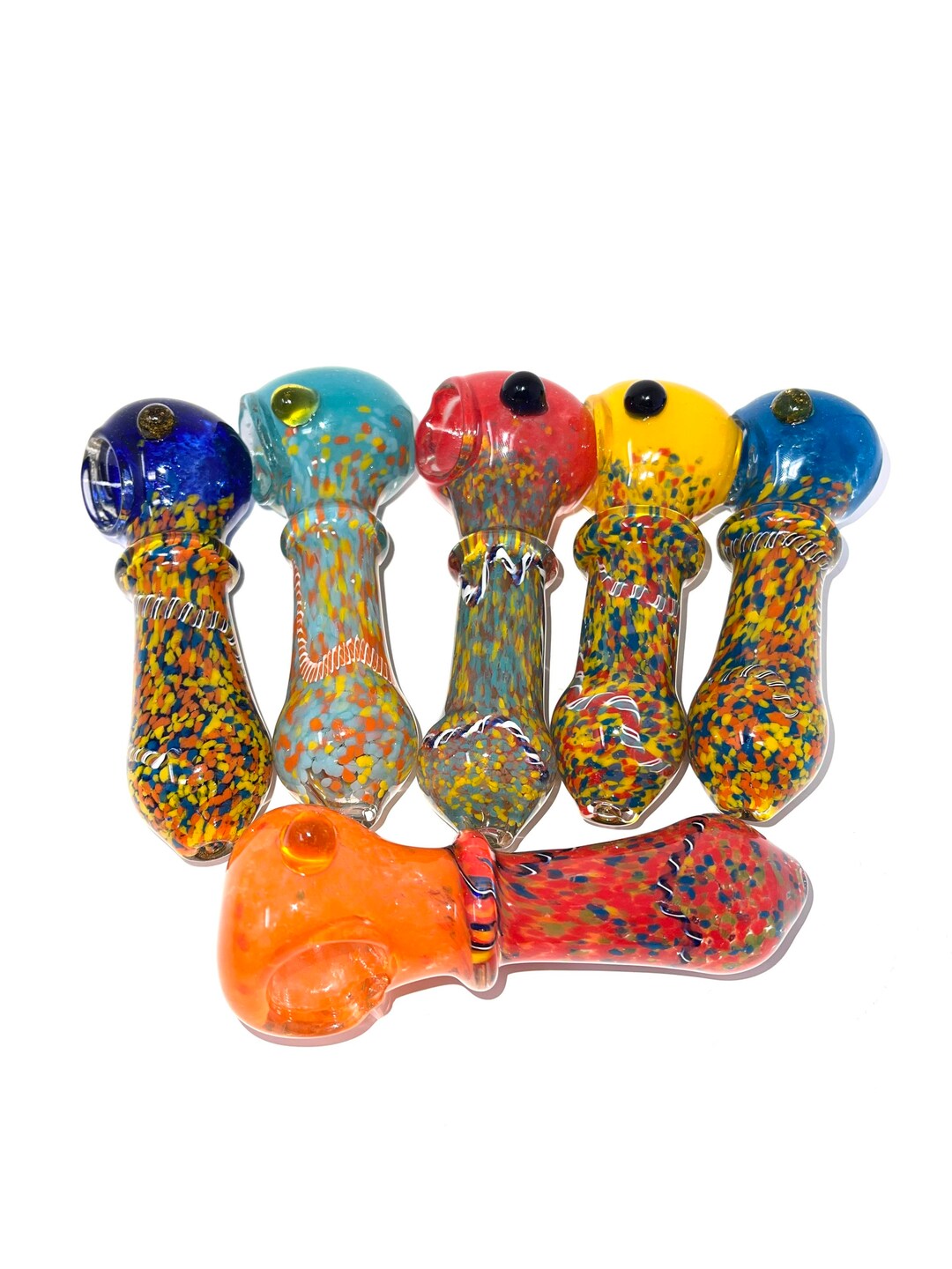 Tobacco Pipe 4 to 4.5 Heavy Smoking Glass Pipe, Handblown Glass, Heavy