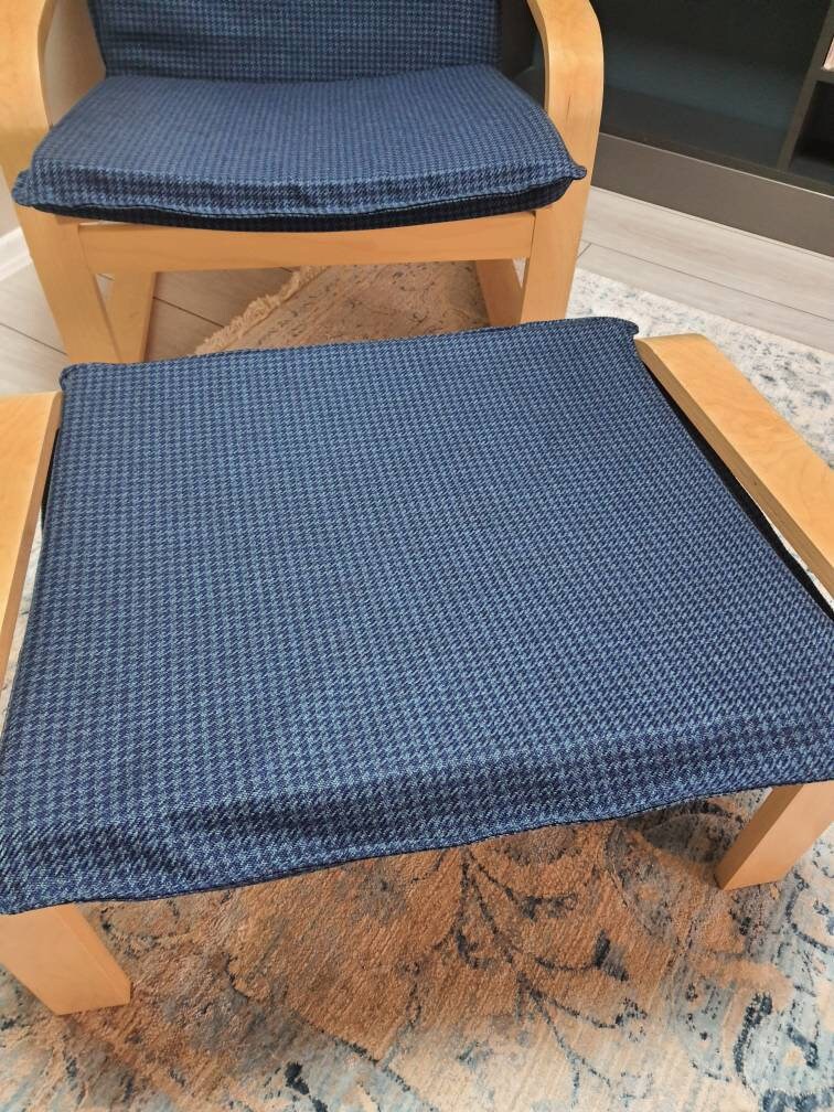 IKEA Poang Chair and Ottoman Cushion Cover, Linen Cushion Cover