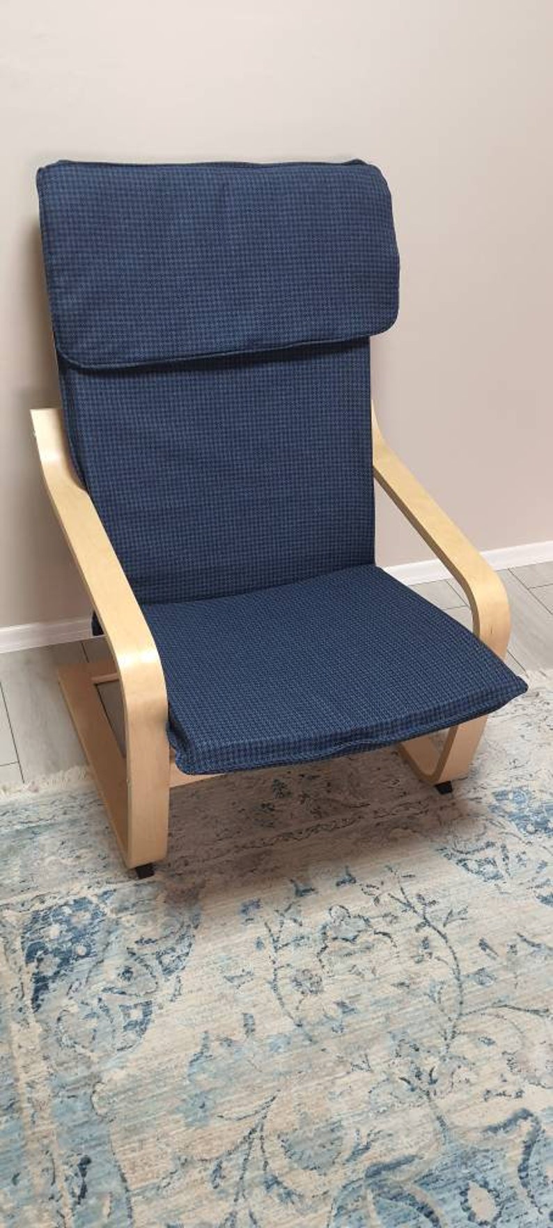 IKEA Poang Chair and Ottoman Cushion Cover Linen Cushion Etsy