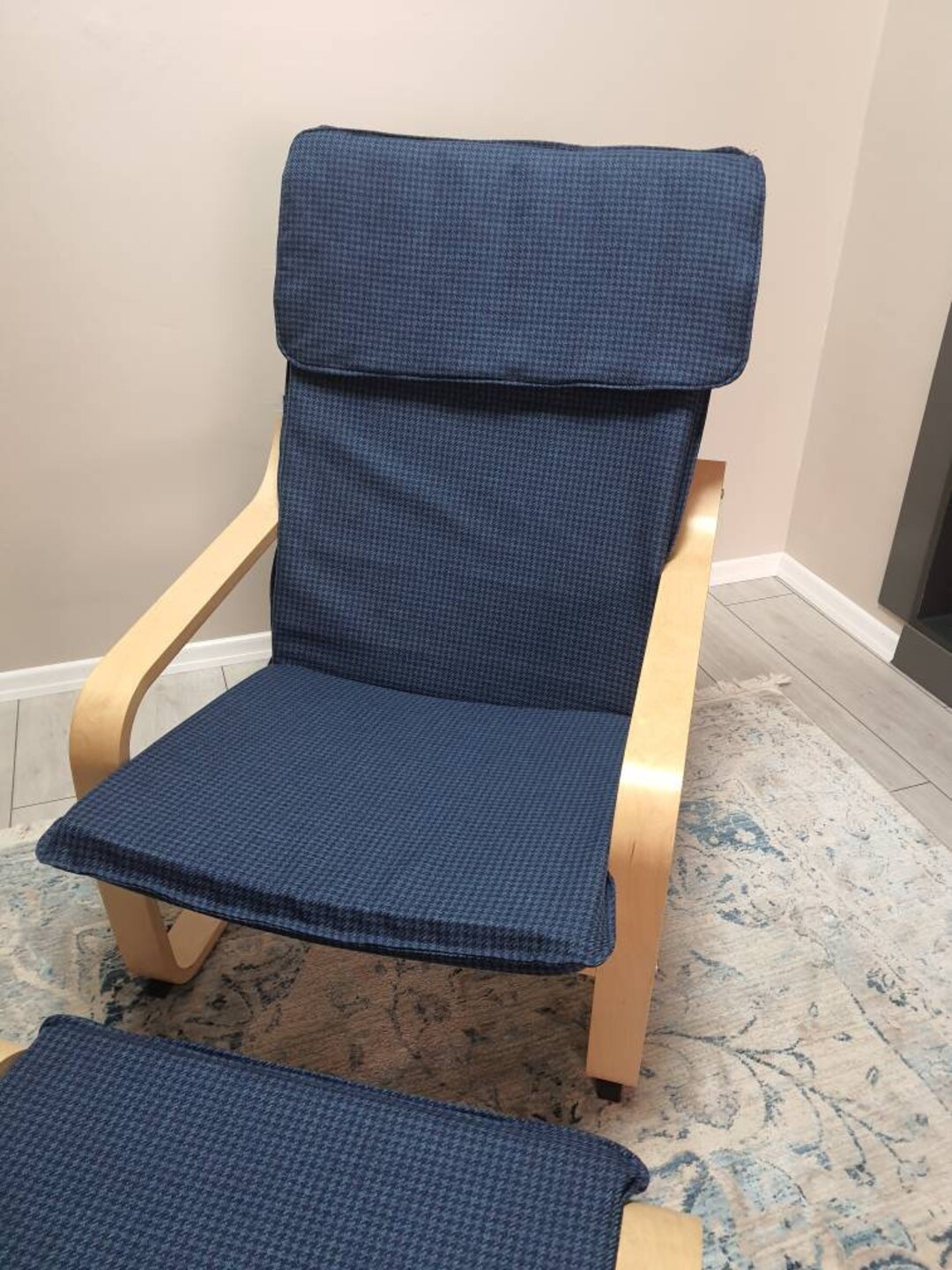 IKEA Poang Chair and Ottoman Cushion Cover, Linen Cushion Cover