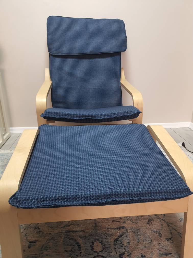 IKEA Poang Chair and Ottoman Cushion Cover, Linen Cushion Cover