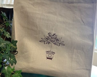 Tote Bag - Embroidered Bird Cage