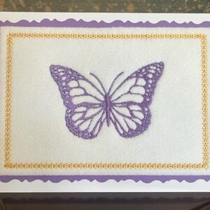Embroidered Butterfly Greeting Card