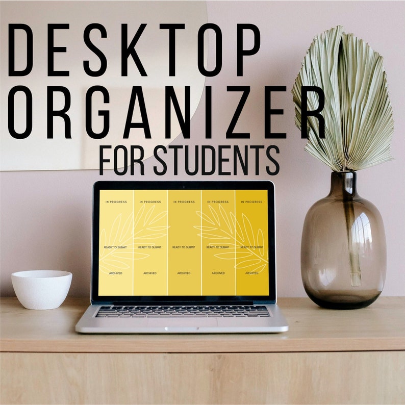 Desktop Wallpaper Organizer for Students Sunny Yellow Etsy Ireland