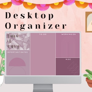Boho Geometric Desktop Organizer Wallpaper