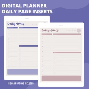 Daily Planning Inserts for Digital Notebook, Digital Planner or Digital Journal | GoodNotes, Notability, and Noteshelf