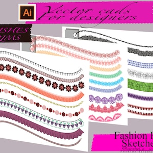 Vector trim brush set  | AI trim brushes | Sets of Ai brushes | Illustrator brush set | Adobe Illustrator brushes | Illustrator trim brushes