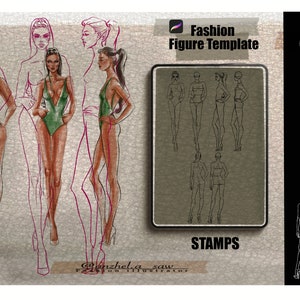 Fashion Figure Template Stamps | Fashion Croquis Template | Female Figure Template for Fashion Illustration | Procreate Stamps