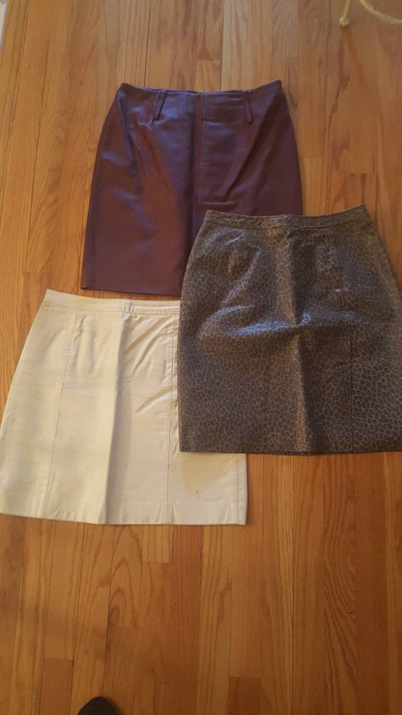 3 Leather Mini Skirts