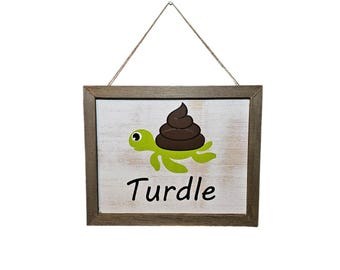 Turdle wall decor cute wall decor for child's bathroom
