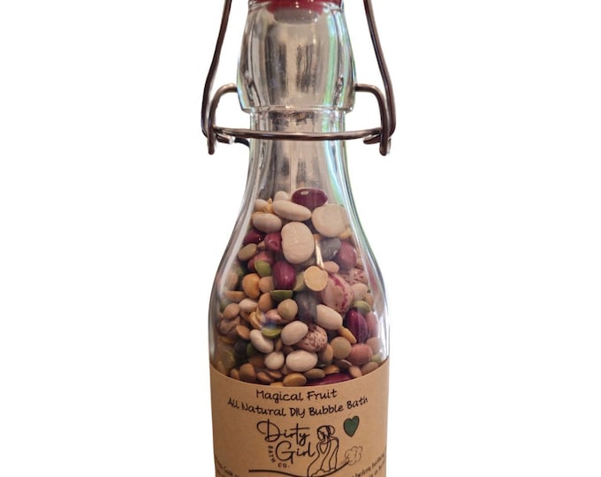 Magical Fruit All Natural DIY Bubble Bath funny novelty gift in re-usable glass bottle