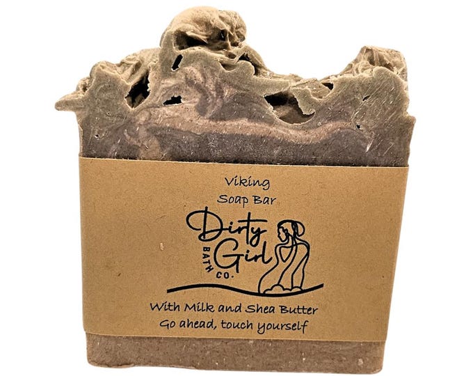 Viking Natural Vegan Hand-Crafted Rustic Soap Bar with Organic Shea Butter, Peppermint, and Sandalwood