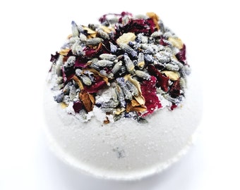 All Natural Hand Crafted Bath Bomb With Botanicals - Bloomgasm Scent