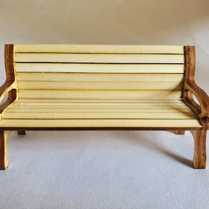 Miniature Park Bench with Slats