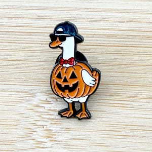 Pumpkin Goose Soft Enamel Pin, Silly Goose, Goose Gift, Untitled Goose Game Enamel Pin, Cute Pin, Cute Duck Pin, Backpack Pin, Cute Bird Pin