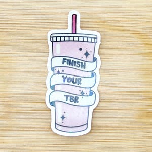 Finish Your TBR Holographic Sticker, Kindle Stickers, Book Stickers, Reading Stickers, Book Lover Gift, Adds to TBR Sticker