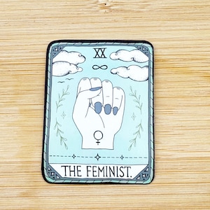 The Feminist Tarot Card Sticker, Waterproof, Tarot Card Sticker, Water Bottle Sticker, Laptop Decal, Phone Stickers, Funny, Witchy, Novelty