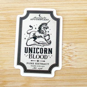 Unicorn Blood Wizard Potion Sticker, Apothecary Stickers for Halloween Decor & Wizard Party, Witch Birthday Decor, Spell Jar Sticker