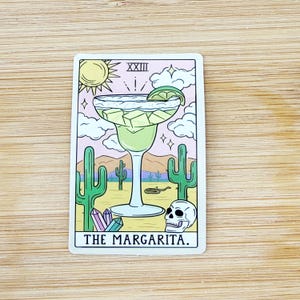 The Margarita Tarot Card Sticker, Waterproof, Tarot Card Sticker, Water Bottle Sticker, Laptop Decal, Phone Stickers, Funny, Witchy, Novelty