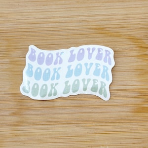 Autocollant holographique pour amoureux des livres, Booktok, autocollant Kindle, livre livresque, cadeau pour amateur de livres, autocollant pastel