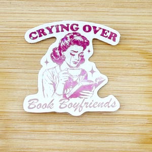 Crying Over Book Boyfriends Aufkleber, Bücherwurm Sticker, Buch Liebhaber Geschenk, Kindle Sticker Smut Reader, Leseliebhaber E-Reader