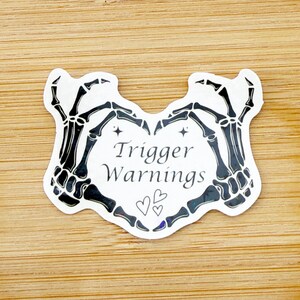 Trigger Warnings Bookish Sticker, Waterproof Sticker, Book Club Vinyl Sticker, Dark Romance Reader, Smut Stickers for Kindle