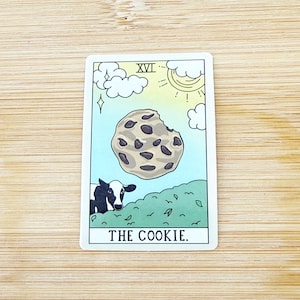 The Cookie Tarot Card Sticker, Waterproof, Tarot Card Sticker, Water Bottle Sticker, Laptop Decal, Phone Stickers, Funny, Witchy, Novelty
